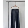 Spodnie damskie Capris R0W Satynowe satynowe spodnie dla kobiet letnia drape z wysokiej talii prosta rurka swobodne luźne spodnie chmurowe cienki styl 231122