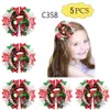 مقاطع الشعر barrettes 5pcs -g عيد ميلاد مستوحى من أقواس الشعر عيد الميلاد مقاطع الشعر Santa بند كبير الملحقات شعر الثلج 231121