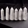 Natural blanco-turquesa punto de cristal artes torre de cuarzo energía piedra obelisco varita Charkra Reiki cristal curativo Qiusc