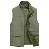 Gilets pour hommes automne et hiver col montant gilet de fièvre garder au chaud plus polaire épaisse grande poche hommes veste en vrac confortable respirant sauvage