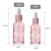 5 ml 10 ml 20 ml 30 ml 50 ml 100 ml Klare rosa Glastropfflasche Serum ätherisches Öl Parfümflaschen mit Reagenzpipette Juuog