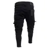 Men's Jeans S-3XL Men Black Pocket Jogger Casual Fashion Stretch Elastic Slim Denim Pants Streetwear Hip Hop Biker