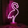 Mode LED Neon Sign Licht Vakantie Kerstfeest Romantische Bruiloft Decoratie Kinderkamer Home Decor Flamingo Maan Eenhoorn Heart256y