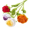 Fiori decorativi fatti a mano Bouquet per decorazione floreale emulativa fai-da-te Lana Girasole Rosa Regalo di compleanno di San Valentino per il giorno dell'insegnante