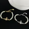 Luxury Designer Pearl Bracelet Womens Necklaces Designers Jewelry Gold Sliver Diamonds Pendant Necklace Bracelets Sets Mens Brand 2304226BF