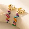 Dangle Earrings Colorful Irregular Natural Stone Pendant For Women Fashion Ladies Geometric Jewelry Wholesale Direct Sale