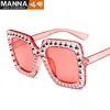 Solglasögon Big Square Luxury Rhinestone Solglasögon Kvinnor Crystal Oversize Brand Designer Sun Glasses Vintage UV400 Female Oculos de Sol J230422