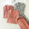 Pyjama en coton imprimé pour femmes, vêtements de nuit, costume de maison, sous-vêtements féminins, ensemble femme, manches longues, vêtements de salon, automne 2023