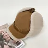 BeanieSkull Caps Inverno Alta Qualidade Chapéu De Couro Homens Pele De Cordeiro Lã Quente Grosso Earflaps Bomber Chapéus Mens Boné De Beisebol Chapéus Russos 231122