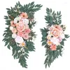 Decorative Flowers 2 Piece Large Artificial Flower Arch Wedding Decor Floral Display Background Fake Plant Party Wall Ceremony Holiday