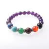 Strand hommes bijoux lave 7 Chakra pierre Bracelet naturel oeil de tigre cornaline Malachite noir Onyx perlé