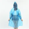 Regenmäntel Einweg ADT Notfall wasserdichte Kapuze Poncho Reise Cam Must Regenmantel Uni One Time Regenbekleidung Drop Lieferung Hausgarten Ho Dh1Hy