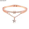 Fashion Trendy Elegant 3PCS Bracelet Set Crystal Peach Heart Open Bangle Lucky 8 Charm Women Bracelet Jewelry