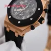 Ap Zwitsers luxe horloge Royal Oak 25940ok herenhorloge met donkergrijze wijzerplaat 18k roségoud rubberen coating Automatisch mechanisch horloge Zwitsers horloge Enkel horloge Diameter 42 mm
