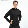 Spor Salonu Giyim Erkekleri Ceketler Düz Renkli Spor Fitness Sweatshirts İnce Fit Spor Salonu Egzersiz Hoodies Fermuar Polyester Ceket Eğitimi Kapşonlu T230422