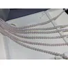 Segelperle, feiner Schmuck, rund, 7–7,5 mm, Natur-Ozean-Halskette, weiße Perlen, handgefertigte Doppel-Halsketten