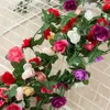 装飾的な花人工絹の花45ヘッドレイタントレーニングフェイクペーニーバインディー植物葉ぶら下がっているぶどうぶ