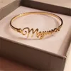 Bransoletka Bangle Custom Nazwa Spersonalizowana tabliczka z mankietą Boguinę Mężczyźni Rose Gold Stael Stael Prezenty 231122