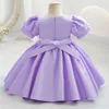 Fille Robes 2023 Robe Élégante Pour Enfants Fleur Mariages Infant Bowknot Froncé Bébé Filles 1er Anniversaire Cérémonie Pageant Party Vestidos