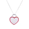 Стерлинговое серебро S925, дизайнерские ожерелья с подвеской в форме сердца для женщин, блестящие бриллианты, блестящие кристаллы, синие, розовые, красные сердца, сладкая цепочка, колье, ювелирные изделия