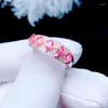 Clusterringe KJJEAXCMY Edlen Schmuck 925 Sterling Silber Eingelegte Natürliche Edelsteine Rosa Saphir Weibliche Miss Frau Mädchen Ring Klassisch