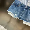 Gonne BORVEMAYS 2023 Primavera Estate Nuova tendenza della moda Patchwork Colori contrastanti Vita alta A-line Mini gonne di jeans Donna WZ1040 P230422