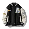 Vestes pour hommes Veste d'équipe d'école pour hommes Lettres brodées à la mode Hip-hop Costume de baseball Couple Large Casual Sports Polyvalent