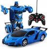 トップ変換ロボットカーリモートコントロールRCカー360度回転クールなLEDバトルロボット