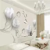 Custom Any Size 3d Flower Wallpaper Fashion Simple Tulip Butterfly Living Room Bedroom Kitchen Home Decor Wallpapers Mural Wall Co308B