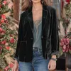 Kvinnors kostymer Stylish Office Ladies Blazer Warm Cardigan Slim fit Fashion Golden Velvet Small Sacka Jacket Basic Style