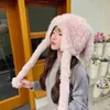 Trapper Hats Ins Sweet Cute Plush Pullover Rabbit for Women Winter Outdoor Travel Thickened Warm Long Ears Cartoon Bomber Caps Men 231122