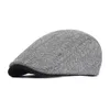 Berets Winter Dikke Sboy Cap Men Vintage Herringband Vrouwen Casual Stripe Gatsby Flat Hat Ed verstelbaar 230421