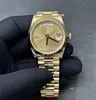 40 mm zegarki Mężczyźni GMF ciężka wersja Watch Watch Męskie Żółte Złotne Automatyczne 2836 Sapphire Glas Eta GM Maker Data Dzień Zielony Szampan 228238 Wrisswatches