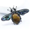 Naszyjniki wisiorek Naszyjniki Sier Sier Plated Honeybee Wiele kolorów kwarcowy kamień i abalone skorupa styl etniczny Jewelpendant Dhslj