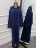 Vêtements ethniques Ramadan Khimar Abaya Dubaï Kaftan Musulman Ensembles Robe Turquie Abayas Pour La Prière Islam Femmes Robe Kimono Femme Musulmane