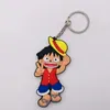 Projektanci z kreskówek One Piece Brelkain Soft PVC 3D Podwójna strona Anime Klucz Klucz Klucz Klucz Kids Trinket Key Prezent Prezent 6 cm Paski telefonu komórkowego