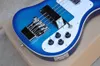 Custom 4003 Rick 4 Strings Bass Guitar Two Outputs Jacks Electric Bass Transparent Blue South Korea imported accessories