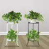 Black White Metal Floor Two-layer Elegant Metal Plant Stand Shelf Flower Pot Rack Holder for Green plant T200104204F