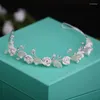 Pinces à cheveux cristal doux en céramique fleurs diadème coiffure accessoires de mariage mariée bande bijoux strass bandeau fiançailles