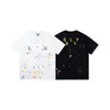 Lanvin Gallerys Dept Men's T-shirts GL Lvin Mens Designer T Shirt Casual Man Womens Tees handmålade bläckstänk graffiti LOOSS LOOSE CHORTLEVED HÖG