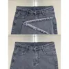 Jeans pour femmes sud-coréens printemps pour femmes taille haute hiver minceur deux boutons double poche pantalon légèrement évasé