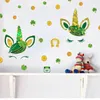 Stickers muraux 1pc autocollant créatif auto-adhésif irlande saint-patrick amovible pour la décoration de la chambre à coucher (