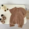 Rompers Kids Bear Emelcodery Romper Beaby Boys Simple Do Lofe Double Pockets Jumpsuit Girls милый хлопок тонкий 230421