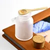 Frosted Abs Bath Salt Shaker Seal Refillerbara maskflaskor med träsked Soft Cork 100 ml 200 ml 300 ml Ubjqa