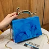 Evening Bags Women Brand Design Fashion Acrylic Box Shoulder Bag Ladies 2023 Metal Chain Handbag Square Versatile Crossbody Females