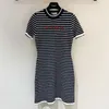 Casual Dresses Designer Dressed Women's 23 Spring/Summer Celebrity Style Short Skirt Striped Waist Slim One Step Skirt VVFK