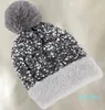 Ball Caps Hip Hop Sequin Knitted Hat Autumn Winter Thickened Warm Fashion Brand High Street Casual Cold For Women