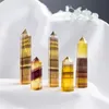 Natural amarelo fluorite pilar de energia pedra áspera artesanato ornamentos capacidade torre de quartzo varinhas de cura mineral ponto de cristal reiki nxqox