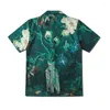 Chemises décontractées masculines 2024Summer hommes art vase Huile Impression de mode Fashion Short Sleeve Hawaiian Harajuku Beach Chemise Homme Luxe Haute Qualite