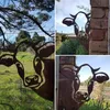 Garden Decorations 2021 Art Hanging Metal Peeking Cow Ornaments Outdoor Home Prorning Decor K7E6230W